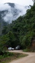 Visitors parking at Podocarpus National Park, East entrance, Ecuador - March, 20th, 2019