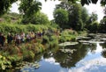 Visitors on path, Monet\'s Garden, Giverny, France Royalty Free Stock Photo