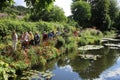 Visitors on path, Monet\'s Garden, Giverny, France Royalty Free Stock Photo