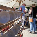 Visitors of a popular pottery market