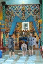 Visitors prayer Southern Vietnam Temple, Long Than Mekong Delta region