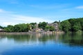 Reflections at Newmillerdam, Wakefield, West Yorkshire. Royalty Free Stock Photo