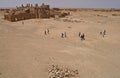 Visitors at the ruins of Arrassafeh near Raqqa in Syria Royalty Free Stock Photo