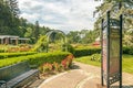 Central Park Rose Garden entrance with arch trellis