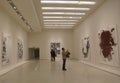 Visitors in Solomon R Guggenheim Museum of modern and contemporary art in New York during Christopher Wool exhibition