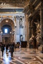 Visitors in St Peter Basilica in Vatican city Royalty Free Stock Photo