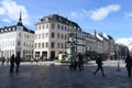 Visitors at stokes fountain on amager torv in Copenhagen