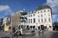 Visitors at stokes fountain on amager torv in Copenhagen