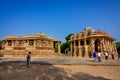 Visitors at Sun Temple, Modhera Gujarat. Royalty Free Stock Photo