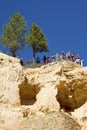 Visitors at the Sunrise Point at Bryce Canyon National Park in Utah