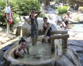 Visitors take a mud bath and have fun at I -Resort, Nha Trang, Vietnam.