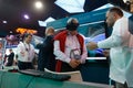 Visitors test VR headsets at Mobile World Congress 19 in Barcelona