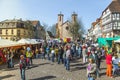 Visitors at the 24th Barbarossamarkt festival in Gelnhausen