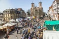 Visitors at the 24th Barbarossamarkt festival in Gelnhausen