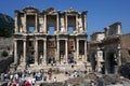 Visitors to the ancient site of Ephesus near Selcuk in Turkey.