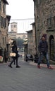 Visitors to Assisi Walk the Steep Streets