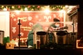 Local Kyivans and tourists visit the public space of the Roshen Chocolate Factory decorated with Christmas lights in Kyiv, Ukraine