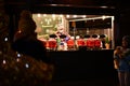 Local Kyivans and tourists visit the public space of the Roshen Chocolate Factory decorated with Christmas lights in Kyiv, Ukraine