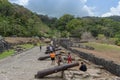 Visitors to the Santiago Battery fortifications, Portobelo, San Lorenzo, Panama
