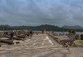 Visitors to the Santiago Battery fortifications, Portobelo, San Lorenzo, Panama