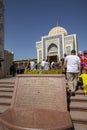 Visitors at tomb of Islom Karimov, Samarkand, Uzbekistan