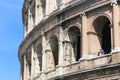 Visitors at great Colosseum, Rome, Italy