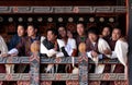 Visitors at Trongsa Dzong Royalty Free Stock Photo
