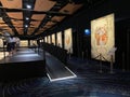 Visitors View Ceiling Fresco Paintings in Sistine Chapel by Michelangelo in Auckland New Zealand