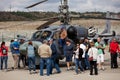 Visitors view military helicopter Ka-52