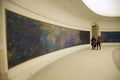 Visitors view Monet's giant water lily oils