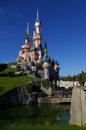 Visitors view Sleeping Beauty castle at Disneyland Paris France