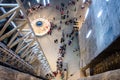 Visitors waiting elevator in the salt mine Turda, Cluj, Romania Royalty Free Stock Photo