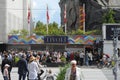 VISITORS WAITING OUTSIDE TIVOLI IN COPENHAGEN DENMARK