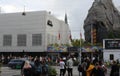 VISITORS WAITING OUTSIDE TIVOLI IN COPENHAGEN DENMARK