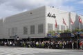 VISITORS WAITING OUTSIDE TIVOLI IN COPENHAGEN DENMARK