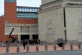 Visitors waiting to enter the emotional tribute about WWII,inside the United States Holocaust Memorial Museum, Washington,DC,2015 Royalty Free Stock Photo