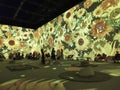 Visitors walking inside the ArtScience Museum Singapore