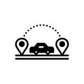 Black solid icon for Visits, location and moved