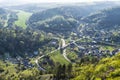 Visnove village from Cachtice castle, Slovakia Royalty Free Stock Photo