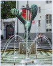 Vissende Arend fountain, aka Fishing Eagle , in Antwerp, Belgium
