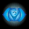 Ajna. Glowing chakra icon . The concept of chakras used in Hinduism, Buddhism and Ayurveda.