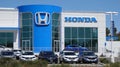 Medium shot of new Honda dealership