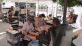 Vista, CA / USA - August 1, 2020: A nail salon doing business outdoors