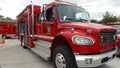 Vista, CA / USA - October 13, 2018: Fire truck displayed in station at open house