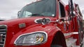 Vista, CA / USA - October 13, 2018: Fire truck displayed in station at open house