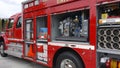 Vista, CA / USA - October 13, 2018: Fire trucks and other emergency vehicles are displayed in station at open house