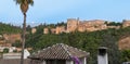 Vista de la Alhambra al anochecer desde el mirador de san Nicola Royalty Free Stock Photo