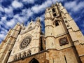 Vista de la fachada occidental de la Catedral de LeÃÂ³n