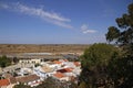 Vista del pueblo y la Reserva Natural de Sapal, desde el Castillo Medieval de Castro Marin, Faro, Portugal, algarve