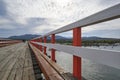 Old wooden bridge in Confluencia, Chile Royalty Free Stock Photo